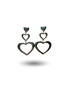 Brincos Double Heart