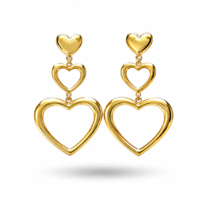 Brincos Double Heart