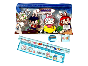 Estojo Com Kit Escolar Labubu