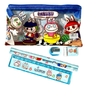 Estojo Com Kit Escolar Labubu