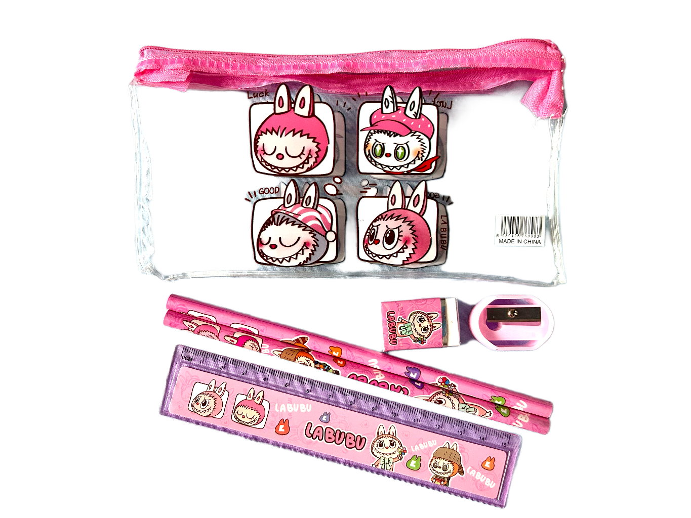 Estojo Com Kit Escolar Labubu - Imagem 5