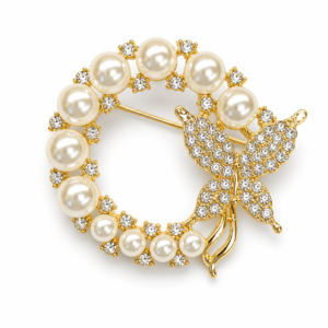 Broche Papillon Perle
