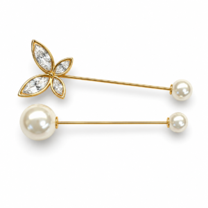 Broche Crystal Fleur Pearl